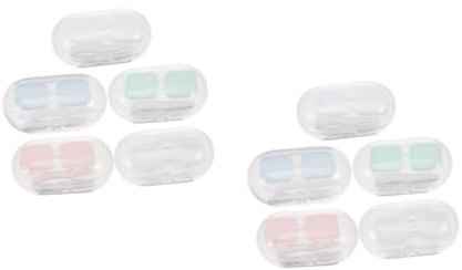 Healeved 10sets Contacts Lens Box Eye Care Case Storage Boxes for Contacts Lens Mixed Dustproof for Daily Use Travel Random Color