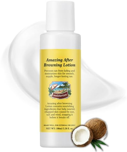 Amazing After Browning Lotion, Body Lotion for Protecting Tan, Self Tanning Lotion with Coconut Oil, After Sun Lotions for Body, Long-Lasting Tan Enhancer, Tanning Moisturiser for Women, 100ml