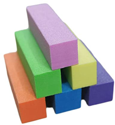 Lima Pulidora de Uñas 12 Piezas de Esponja y Papel de Lija | Uso Doméstico para Manicura, Formato Portátil, Conjunto de 12 Unidades