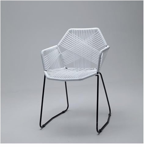 ZKALQECNF Korbstuhl Rattan-Esszimmerstuhl, Rattanstuhl, Outdoor-Freizeitstuhl, moderner Stuhl mit Rückenlehne for Café, Esszimmer, Wohnzimmer, Schlafzimmer Rattansessel(Weiß)