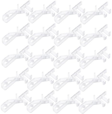 Veemoon 20Pcs Adjustable Plastic Vertical Blind Clips Transparent Design Replacement Clips for Window Blinds for Use