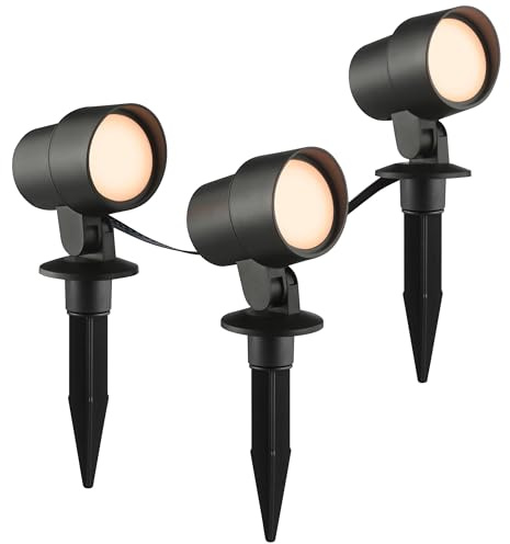 Brilliant Außenleuchte Kamara Gartenspieß 3er Set in schwarz - dimmbare Außenlampe mit RBG, CCT Farbtemperatur einstellbar - Tuya Smart kompatibel, per App steuerbar - LED Gartenstrahler mit IP44 | Außenleuchte Kamara Gartenspieß 3er Set in schwarz - dimmbare Außenlampe mit RBG, CCT Farbtemperatur einstellbar - Tuya