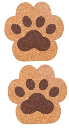 Mikikit Set de 2 sous-Verres de Patte de Chat en Matériau Synthétique, Anti-brûlure et Isolant Thermique, comme Présent de Pendaison de Crémaillère