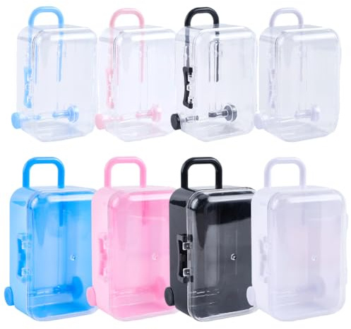 CREATCABIN 8 Mini Koffer Kleines Reisegepäck Schmuck Wimpern Rolltrolley Kofferraum Kleine Geldbörse Handtasche Gepäck Wiederverwendbar Aufbewahrungsbox Für Hochzeitsfeier
