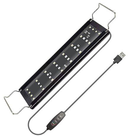 Genérico Luz LED para Pecera | Iluminación de Acuario con Espectro Completo,Iluminación Para Pecera Con Brillo Ajustable 10 Niveles Para Hogar, Habitación Infantil, Estudio O Dormitorio