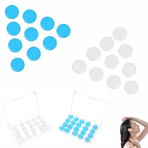 20 Pares Tapones Oidos Ruido Dormir, Tapones para Los Oídos de Silicona Moldeable Reutilizables, Tapones Oidos Natación para Dormir, Nadar, Estudiar, Antironquidos