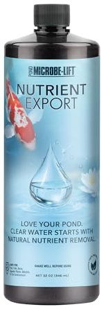 MICROBE-LIFT Nutrient Export Pond Water Clarifier, Natural Nutrient Remover to Combat Cloudy Water and Maintain Balance, 32 Fl Oz