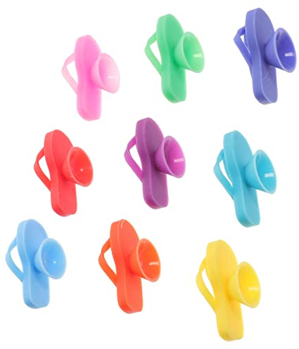 GARVALON 9 pezzi Segna Bicchieri Vino in Silicone Forma di Ciabatta Marcatori Colorati per Calici Accessori Party Riutilizzabili per Identificare Bevande e Cocktail