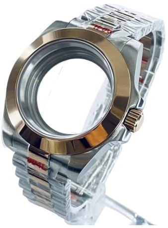 NLNKDTDPAK 40 mm passform for NH35 NH36 NH34 NH38 NH70 NH72 ETA2824 PT5000 klockfodral Safirkristall vattentätt presidentarmband(B2 No Date Window,ETA2824 PT5000)