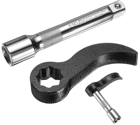 sourcing map Pry Bar Wrench Adapter, 1/2 D Star-Shaped Carbon Steel Half Shaft Removal Tool Crowbar Wrench Adaptor Head Ratchet Tool with Rod for Tight Spaces Axle Automotive Car Repair