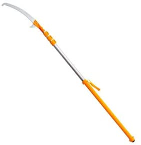 Scie télescopique professionnelle Silky Hayate 6100 (4 sections) – portée 2,4–6,1 m, lame 420 mm denture grossière 6,5/30 mm, Mirai-Me réaffûtable pour élagage exigeant