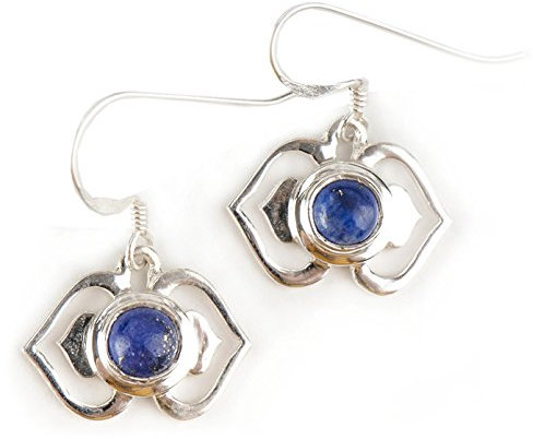 Ohrhänger Chakra Drittes Auge Ajna, aus 925er Sterling Silber mit Edelstein Lapislazuli Stein blau, Ohrringe Chakra
