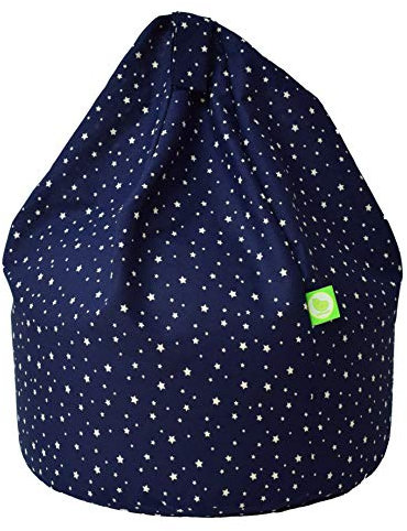 Bean Lazy ® 100% Cotton Large Navy Stars Bean Bag Wtih Filling