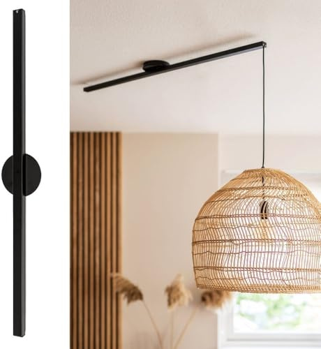 Lightswing® Single Upphängningssystem för 1 Taklampa - Matt Svart - 110 cm - Justerbart Lamp System - Lätt att Installera - Taklampa - Hänglampa - Upphängningssystem