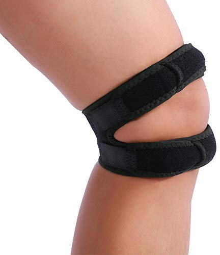 Yosoo Health Gear Banda de Soporte para Rodilla, Protector de Tendón Rotuliano Ajustable, Correa de Compresión para Artritis, Deportes y Correr
