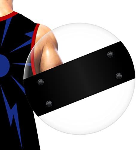 Shindn Boucliers en acier léger avec interrupteur pour fenêtre, protection tactique multifonctionnelle, protection pour la maison et le camping (Transparent Round Shield)