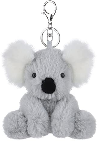Apricot Lamb Portachiavi in peluche Koala, 12 cm, portafortuna, regalo per la patente di guida, donne, ragazze, bambini, grigio., 12cm