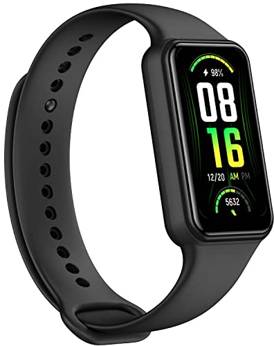 Amazfit Band 7 Fitness & Health Tracker for Women Men, 18-Day Battery Life, Alexa Built-in, 1.47”AMOLED Display, Heart Rate & SPO₂ Monitoring, 120 Sports Modes, 5 ATM Water Resistant, Black (Renewed)