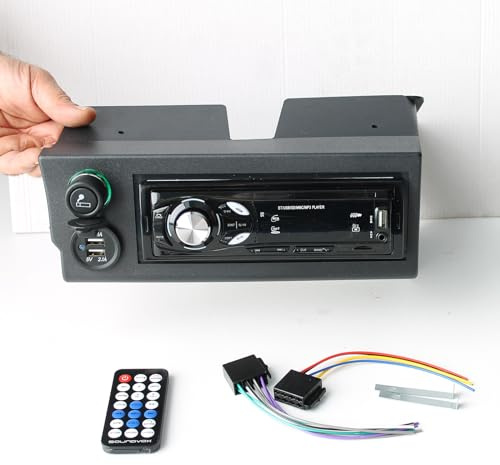 Stereo con Mascherina nera Adattatore Autoradio Presa USB Accendisigari per Panda modello 141 prodotte dal 1986 al 2003 - GE6823724-10.022N- GE00026- GE30085