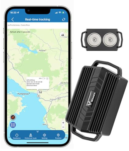 Traceur GPS Voiture Aimanté Puissant Amovible Suivi en Temps Réel Antivol GPS Tracker pour Moto Velo Camping Car Camion Vehicule Traqueur Alarme SMS APP sans Abonnement Carte SIM Requise TK935