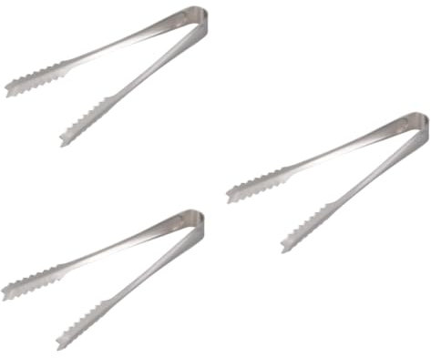 Cabilock 12 Pièces pinces alimentaires en acier inoxydable pinces à buffet pots en argile miniatures clip de glaçon alimentaire pince à nourriture pince à glaçons pince à pince à sucre