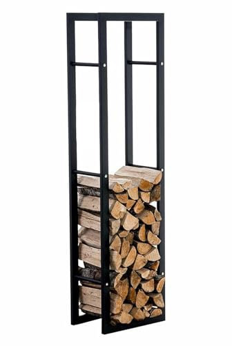 Portalegna per caminetto da esterno, resistente, con struttura in metallo, ideale per caminetto o focolare, in ferro battuto, per un'organizzazione efficiente