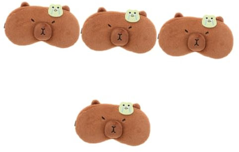 Ipetboom 4stücke Kuschelige Schlafmaske Mit Kühlpack Cartoon Augenschutz Für Männer Und Frauen Für Erholsamen Schlaf Reisen Und Nickerchen Bequem Und Leicht Verhindert Licht Und Druck