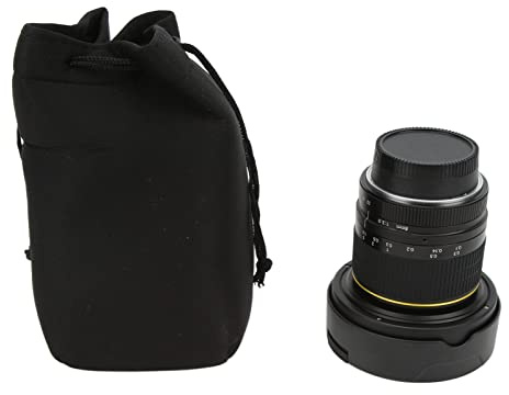 Qukaim Objectif fisheye ultra grand angle F3 8 mm, monture F, objectif de mise au point manuelle pour appareils photo reflex, idéal pour la photographie, champ de vision de 180°, design compact