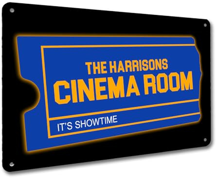 Cartel de cine retro VHS personalizable para sala de cine en casa, placa de metal A4, regalo para sala de cine