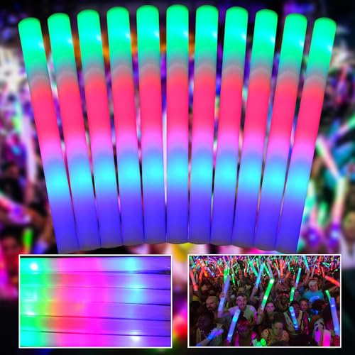 Palos de Espuma Luminosos, 40pcs Palos LED 3 Modos, Barras Luminosas Fluorescentes Palos Luminosos para Fiestas, Multicolor para Cumpleaños Festejos