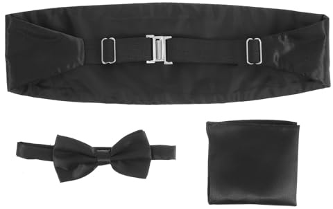 TOYANDONA Men S Satin Bow Tie and Cummerbund Set with Pocket Hanky Adjustable Formal Accessories for Wedding Party Tuxedo Suit