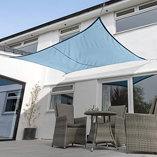 Kookaburra Waterproof Garden Sun Shade Sail Canopy in Azure 98% UV Block (5m x 4m Rectangle)