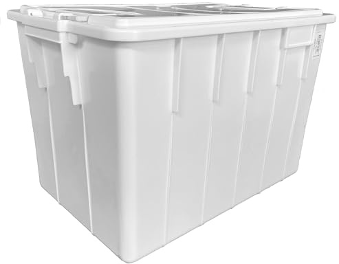 Mobil Plastic - Cassa Alimentare 60 Litri con Coperchio – Food Box, Plastica per Alimenti, Impilabile, Colore Bianco