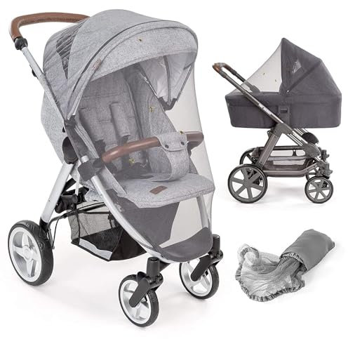 Zamboo - Zanzariera Passeggino Universale e Carrozzine - Rete Zanzariera Passeggino Pieghevole a Maglia Fine - Premium, Robusta e Lavabile - Grigio Nero