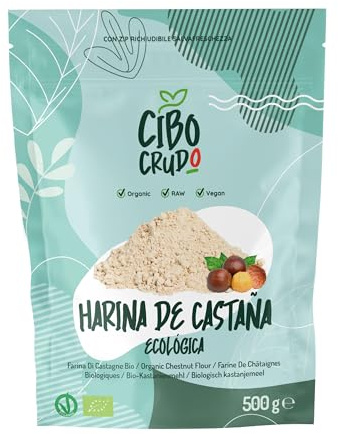 Harina de Castañas Ecológica - 500g. Harina de Castaña Natural y Cruda Sin Gluten.