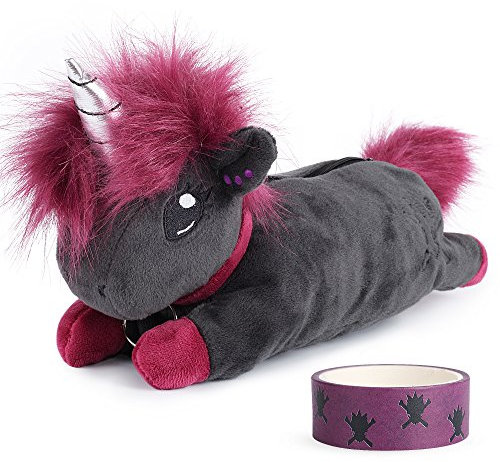 corimori 1845-001 - Punk-Einhorn Ruby Mäppchen Federmäppchen, Jungen Mädchen Teenager, Schwarz Pink