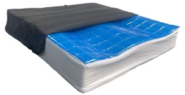 Obbocare - Cojín Antiescaras De Espuma Viscoelástica. Cojín Anatómico con Funda con Gel De Poliuretano. Tratamiento Sanitized Y Antiácaros. Funda Exterior PU de Color Negro. 45x42x7cm