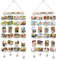 MOVEONSTEP 2 Set Cornice per appendere a parete foto in legno collage con 4 corde per appendere immagini e 32 pioli adesivi in legno - Colore scuro (100 x 40 cm)