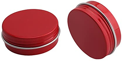 Othmro 6pcs Aluminium Tin Jars, 1oz Small Containers Tins with Screw Lids, Empty Can Travel Tins for Candles, Cosmetic, Soap Red (30ml/1oz)