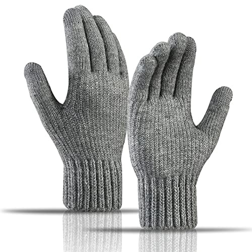 Konphat Damen Winterhandschuhe Herren Touchscreen Strickhandschuhe Elastische Manschette Fleece Thermo Warme Handschuhe Kaltes Wetter Thermohandschuhe