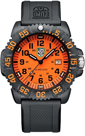 Luminox X2.2059.1 Sea Lion Herrenuhr 44mm – Swiss Made Quarzuhr mit Tritium Beleuchtung – Karbongehäuse – 10 ATM wasserdicht – Silikonarmband – Sportuhr für Herren, X2.2059.1