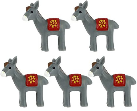 YARNOW 5stücke Teiliges Graue Esel-Dekorationen Aus Resin DIY Moos Mikro-landschaftszubehör Für Kreative Wohnraumgestaltung Für Garten Und Puppenhaus-