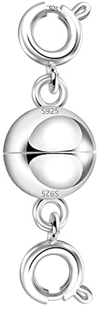 925 Sterling Silber Magnetverschluss Schmuck Verschluss Magnetverbinder | Doppel Sterling Silber 925 Magnet Verschluss für Halskette Armbänder Magnetverbinder Kettenverlängerung Schmuckherstellung