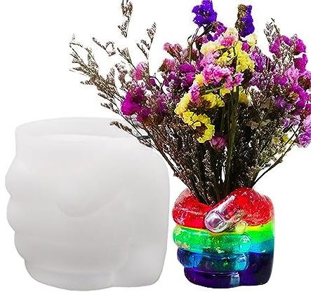 JS MOLD Silikonform Epoxidharz,Handform Stiftehalter Silikonform, Blumentopf Gießform,Resin Gießharz Silikon Mold für Pen Holder,Schmuckhalter, Aufbewahrungsbox,Stiftehalter, Pflanzgefäß (rechte Hand)