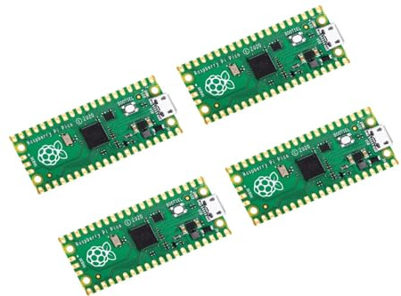 Tarjeta de microcontrolador Flexible, DUBEUYEW Raspberry Pi Pico basada en el procesador Raspberry Pi Dual-Core Arm Cortex M0+ hasta 133 MHz, Compatible con C/C++/Python (4 Piezas)