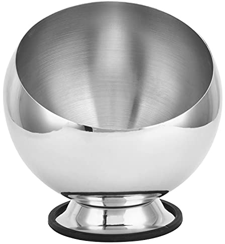 Edelstahl Zuckerdose, Silber Schräger Mund Saucenschüssel Behälter Gewürzflasche mit Sockel für Zuhause, Küche, Restaurant (S)