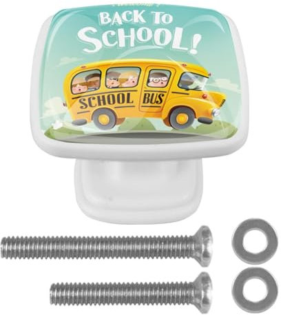 suojapuku Pomello quadrato per mobile, confezione da 4,di nuovo a scuola,Ferramenta per armadietti da cucina per maniglie per cassettiere e cassettiere