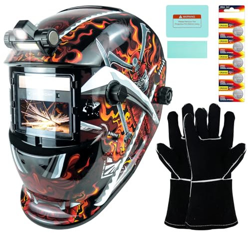 TRQWH Casco de soldadura de oscurecimiento automático con luz amplia gama de sombra 4/9-13, máscara de soldadura de color real, funciona con energía solar, para máscara de soldadura TIG MIG