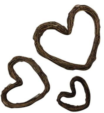 BUGUUYO 3St Zweig Kranz Weidenkranz Ring Herzkranz lebensechter Kranz Hochzeitskranz Dekor Weihnachtsgirlande Weihnachtskranz Herzförmig schmücken Rattan Weinreben Weingirlande Bambus