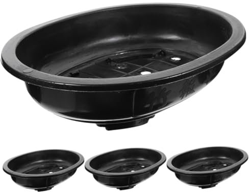 BESPORTBLE 4 Stück ovaler Blumentopf Bonsaischale saftiger Pflanzer Blumenpflanzhalter Bonsai-Tablett zimmerpflanzen groß Topfpflanze Japanische Schüssel Container Fräulein schmücken Plastik